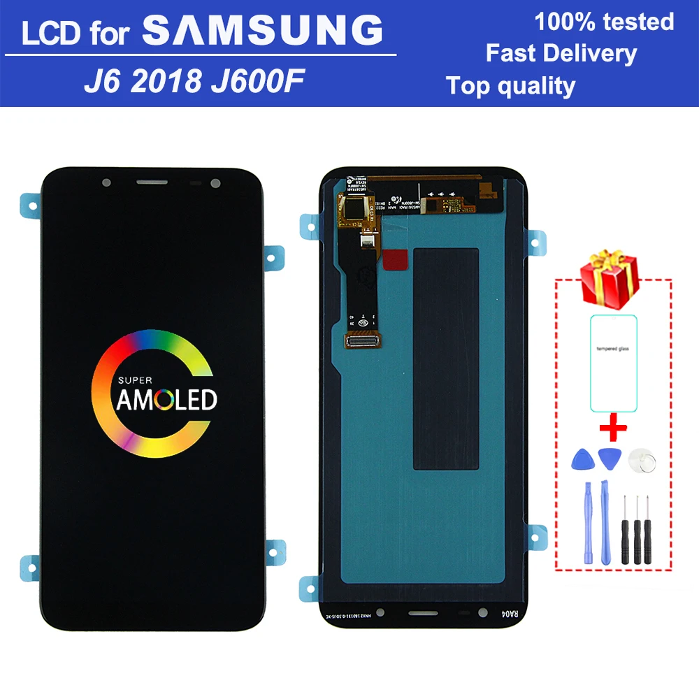 

6.4" Super AMOLED LCD monitor for Samsung Galaxy J6 2018 J600F J600 LCD display touch screen Replacement digitizer assembly