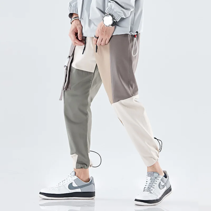 

INS Origional Design Popular Brand Bib Overall Men Loose-Fit Students Multi-pockets National Trends Ankle Banded Pants MEN'S Cas