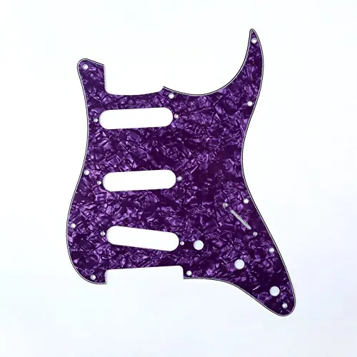 Сливовый 3Ply 3S 11 отверстий электрогитара Strat Pickguard царапина пластина американский стандарт гитарные части - Цвет: Сливовый