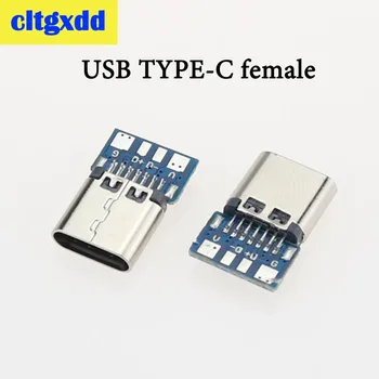 

1000pcs USB 3.1 Type C Female Connector Jack Dock 14 Pin Female Socket Port receptacle Through Holes PCB 180 Vertical Shield USB
