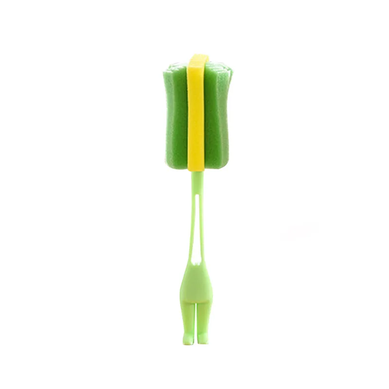 Green 1 шт. губка щетка чашка Clening стойкая губка головка Щетка Очиститель длинная ручка щетка стеклянная бутылка для молока чашки кухонные инструменты для мытья - Цвет: Green