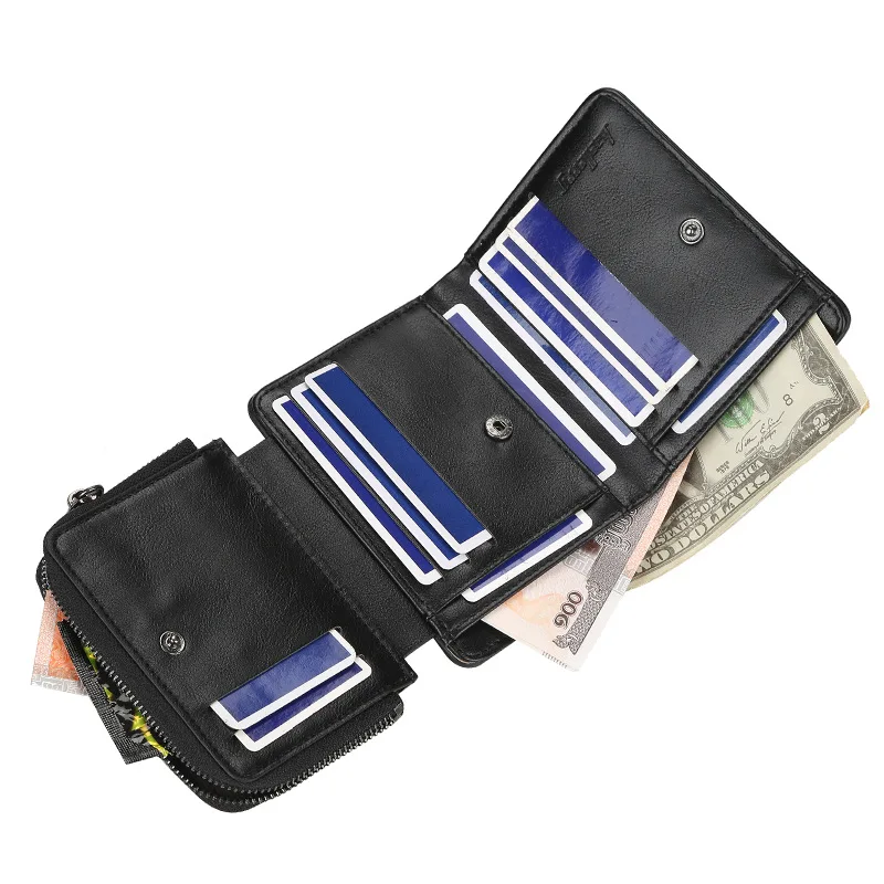 

Baellerry Big Capacity 3 Fold Wallets Leather Men Wallet Short Money Bag Card Holder Man Wallet with Coin Pocket Male Purse 2019