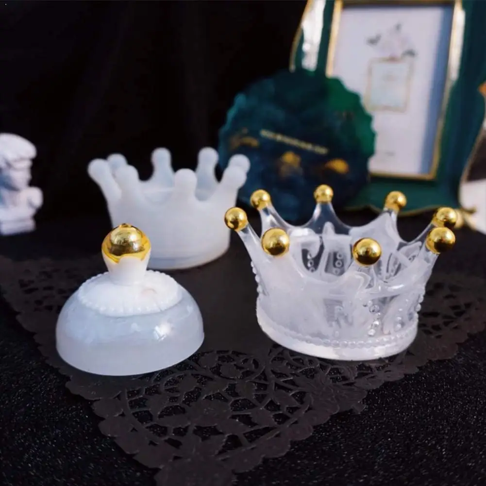 

Crystal Epoxy Crown Storage Box Silicone Mold Jewellery Necklace Mould Organizer Bedroom Diy Table House Decor Jewelry S0W3