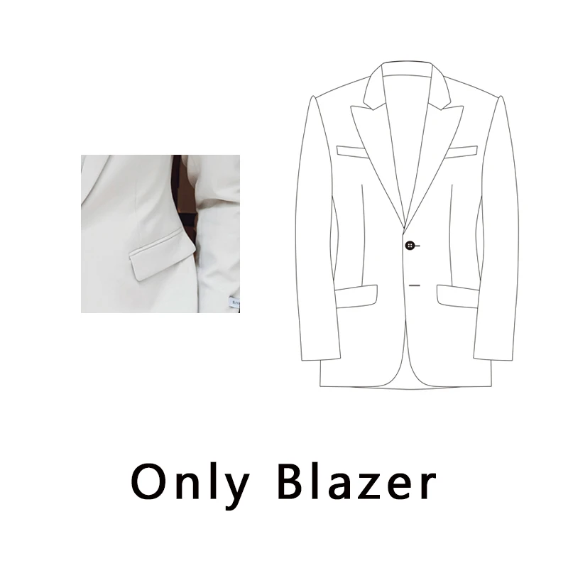 apricot Only Blazer Мужские костюмы, Блейзер со штанами, смокинг, 3xl, мужской черный костюм, 3 предмета, британский стиль, Свадебный, приталенный, абрикосовый - Цвет: apricot Only Blazer