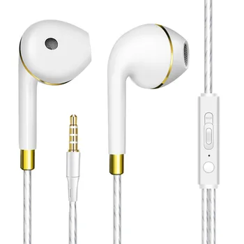 

New Subwoofer Stereo Bass Universal Earphone With Microphone Mic Wired 3.5mm For iphone Samsung Huawei Xiaomi Mp3 Headset iphone