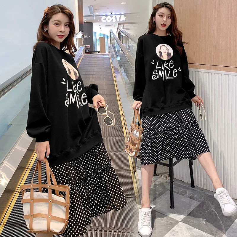 

Shanghai New Europe Sang 2020 Autumn Fat Mm Dress Fake Two-Piece Dress
