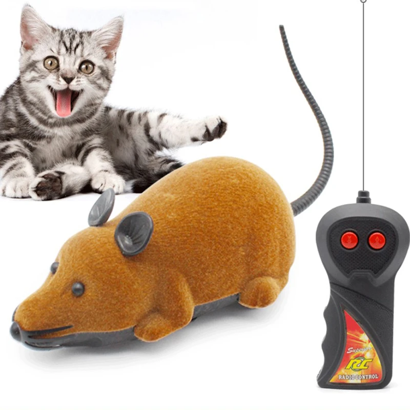 Funny Electronic Rat Flocking Mouse Wireless Toy For Cat Dog Kitten Pet Interactive Toy Remote Control Mouse Cat Toy