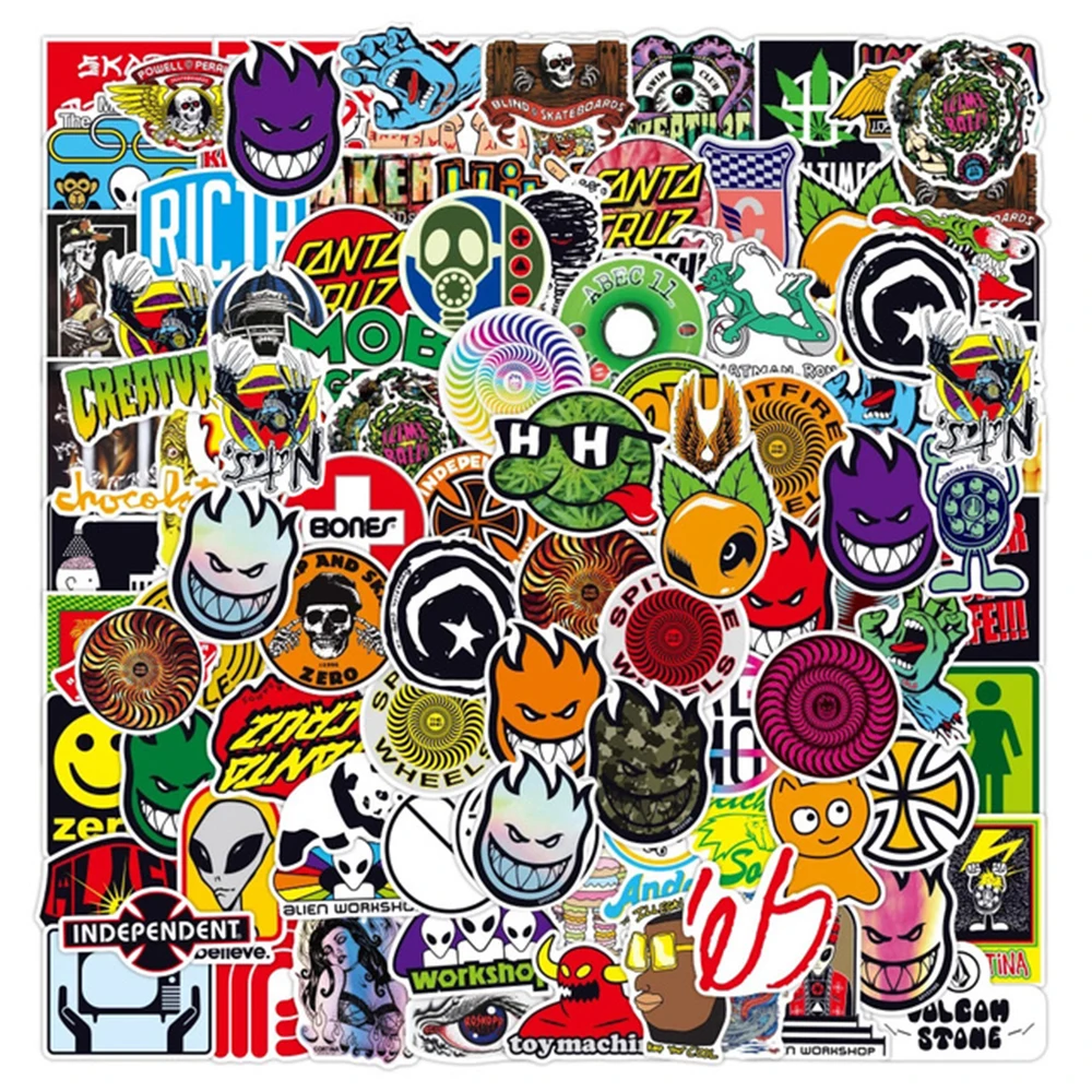 100pcs/Pack Fishing Logo Stickers Decals Waterproof Skateboard