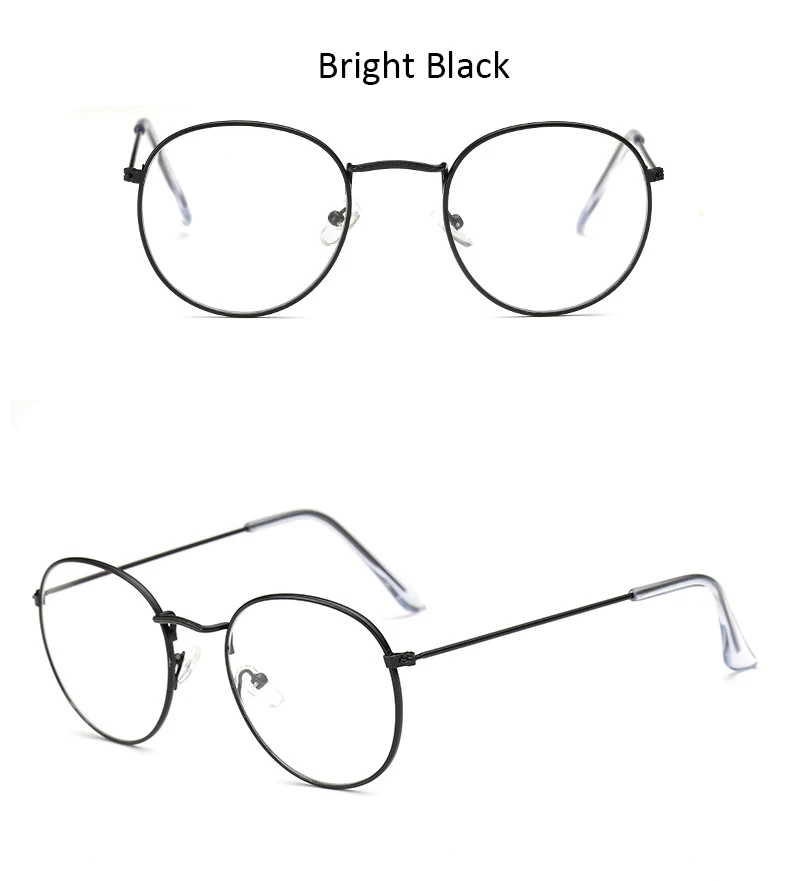 Модные круглые очки, оправа для женщин, металлическая оправа для мужчин, близорукость, оптические очки, ретро, прозрачные компьютерные очки, синий светильник, очки