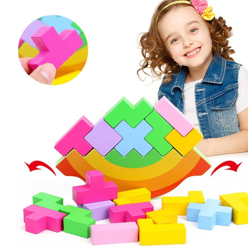 kids stacking blocks