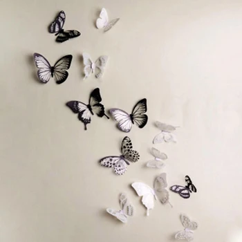 

18pcs/set Mirror Wall Stickers Decal Butterflies 3D Mirror Wall Art Home Decors Butterfly Fridge Wall Decal On Sale 9.25