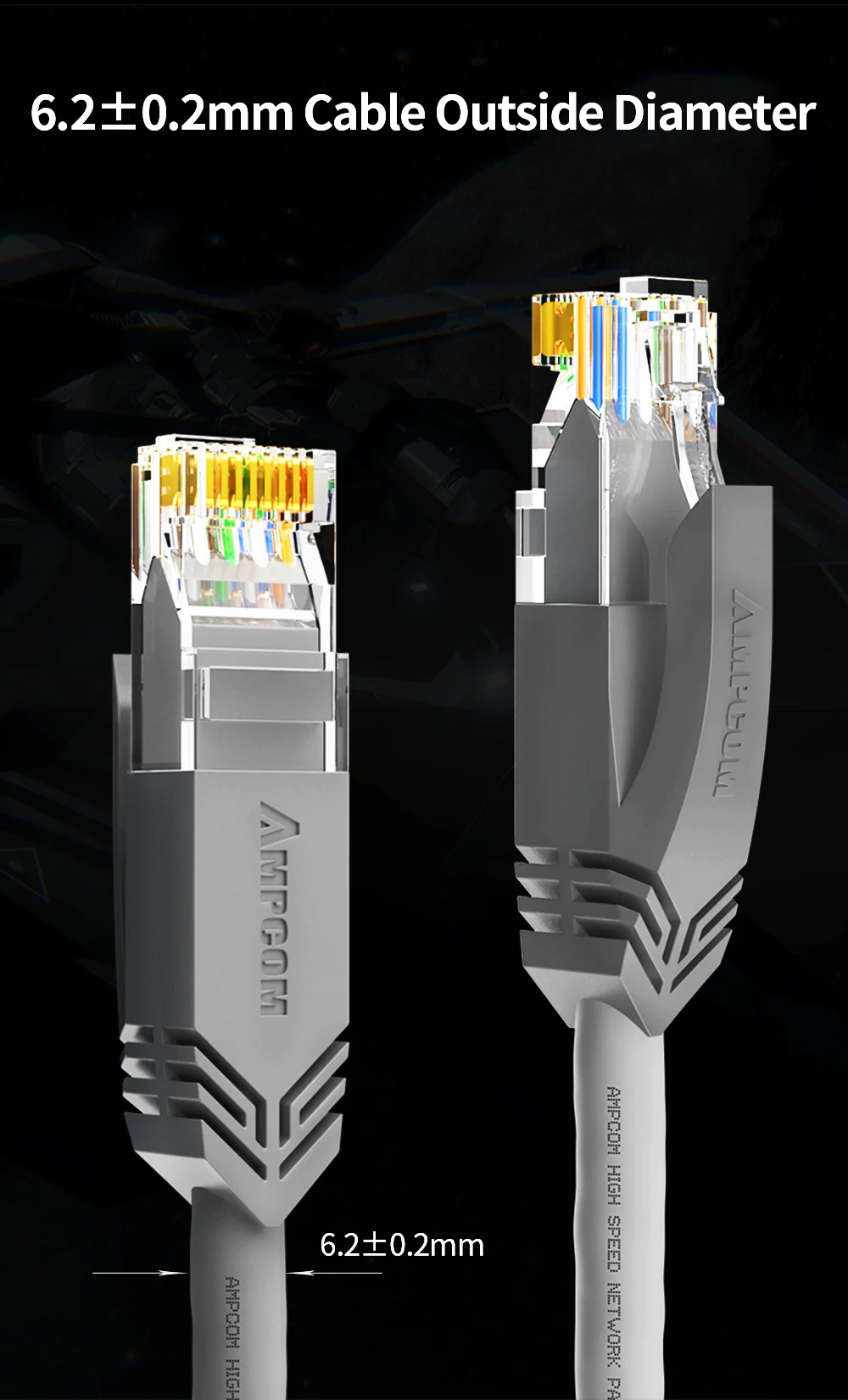 AMPCOM CAT6A Ethernet Cable 10Gbps RJ45 LAN Network Cable, High Speed Gaming UTP Patch 24AWG Strand Wire for Computer, PS5, Xbox AMPCOM CAT6A Ethernet Cable 10Gbps RJ45 LAN Network Cable, High Speed Gaming UTP Patch 24AWG Strand Wire for Computer, PS5, Xbox