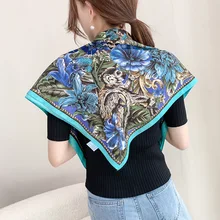 

2021 Luxury Women Silk Scarf Fashion Brand Print Lady Neck Hairband Bandana Square Shawls Foulard Hand Kerchief New square