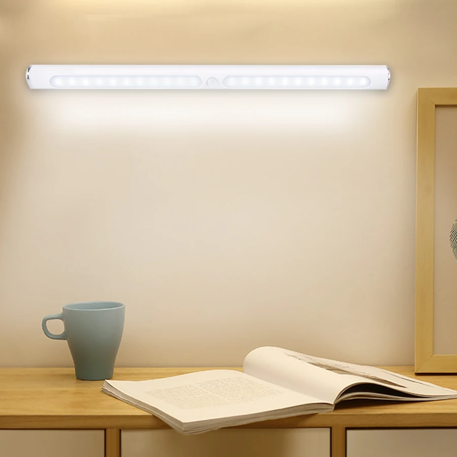 

Magnetic Wireless Motion Sensor Kitchen Light DC 5V USB Rechargeable 22 LEDs Wardrobe Closet Cabinet Light Night LED Bar Light