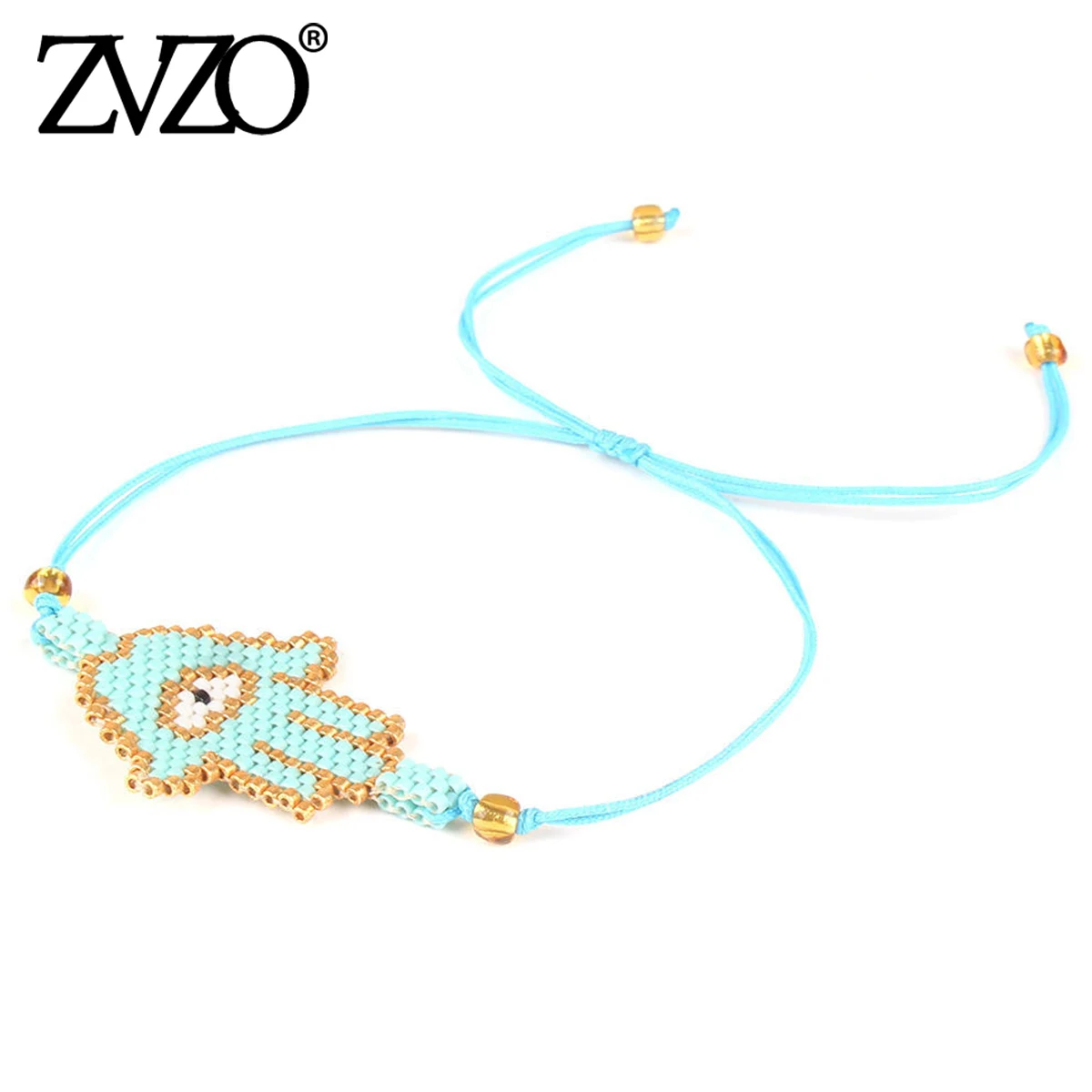 ZVZO MIYUKI браслет evil eye Hamsa ручной работы ювелирные изделия Pulseras Зеленый Кристалл для женщин кисточкой ручной работы Insta Мода