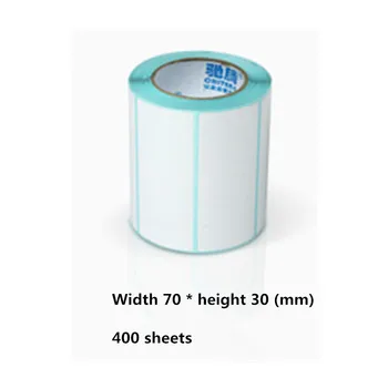 

70*30mm Thermal paper 400 sheets/rolls sticker label barcode Thermal printer sticker tag price waterproof sticker