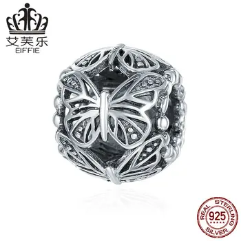 

Vintage Butterfly Diy 925 sterling silver original natural beads for jewelry making Fit pandora charm bracelet