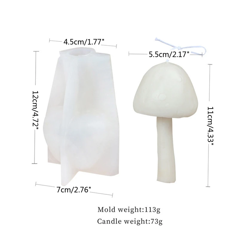 3D Mushroom Resin Molds,Glossy Crystal Epoxy Mold Mushroom