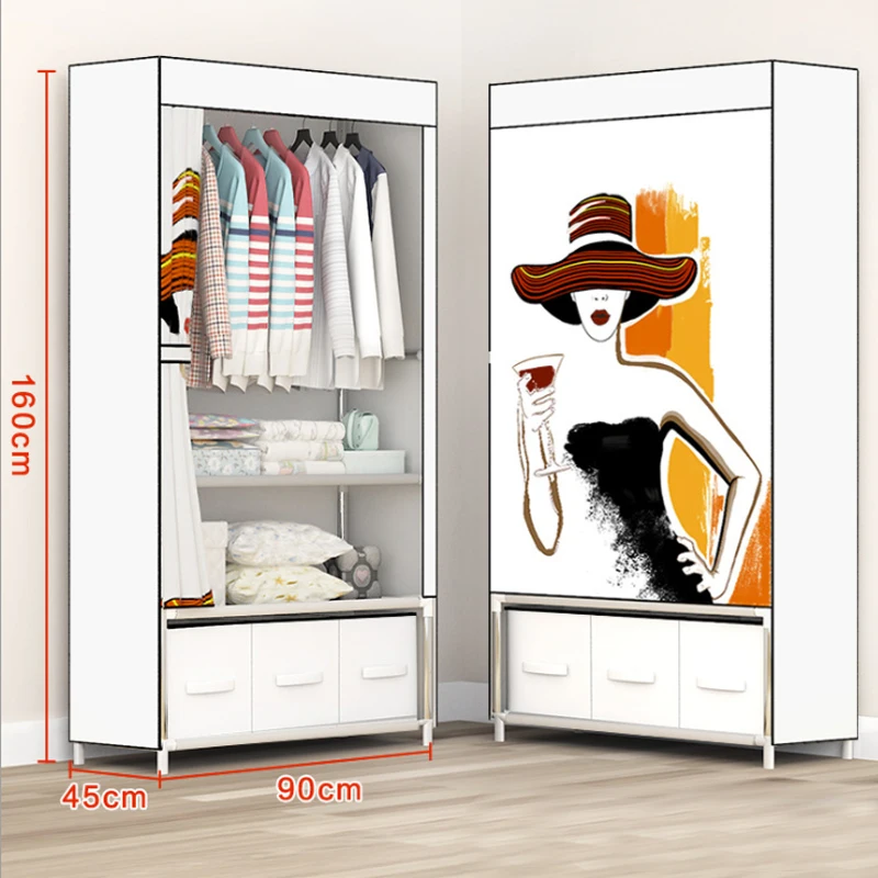 Bedroom Multipurpose Fold Portable Oxford Cloth Home Furniture Wardrobe Cats Storage Metal Shelf Organizer Cabinet Dustproof Bedroom Multipurpose Fold Portable Oxford Cloth Home Furniture Wardrobe Cats Storage Metal Shelf Organizer Cabinet Dustproof