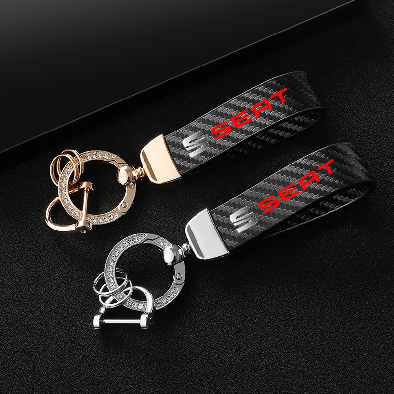 Высококачественный кожаный автомобильный брелок для ключей с поворотом на 360