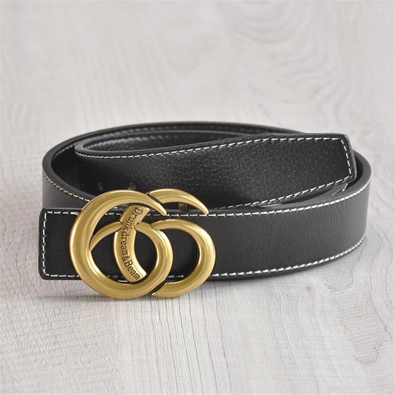 New Fashion Hot sales Lychee top layer cowhide Bronze buckle Style Real man business belt women leisure belt Free shipping