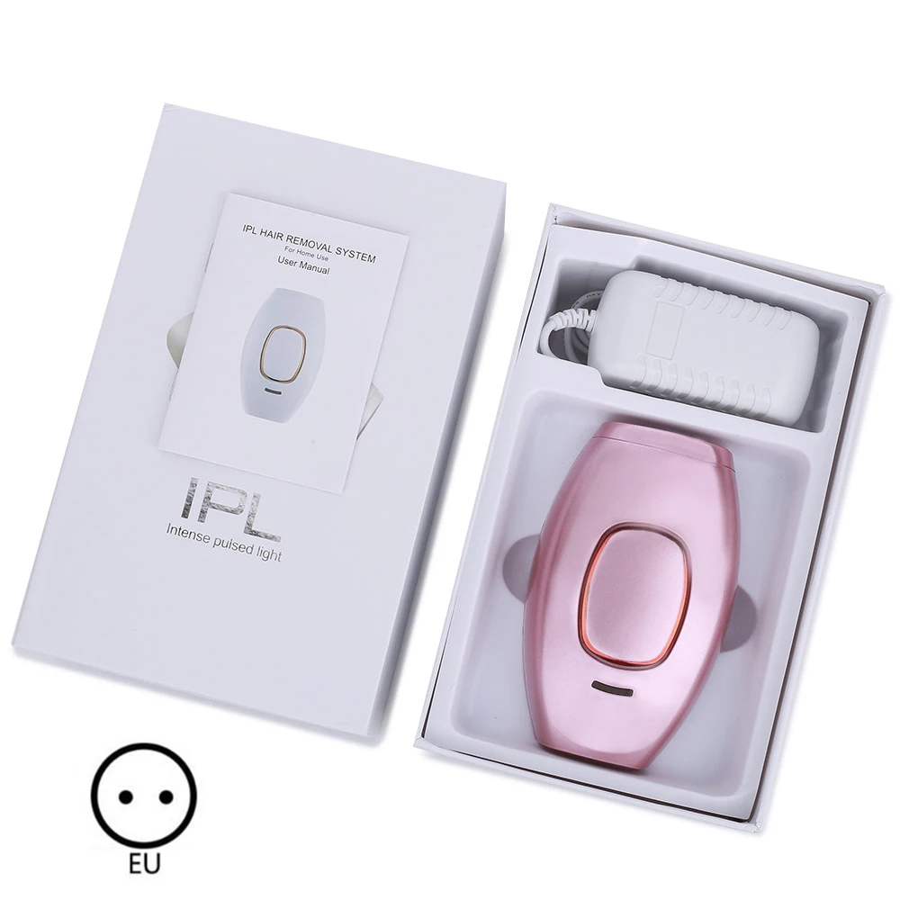 rose gold EU Box 2 цвета лазерный эпилятор, устройство для удаления волос Профессиональный мода Лазерная Машинка для удаления волос, депиляция с длительным эффектом - Цвет: rose gold EU Box