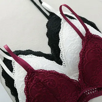 

Deep V Sexy Lace Bra Seamless Wireless Bra Lingerie Thin Underwear Push Up Women Girls Bralette TC21