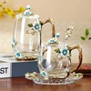 Beauty And Novelty Enamel Coffee Cup Mug Flower Tea Glass Cups for Hot and Cold Drinks Tea Cup Spoon Set Perfect Wedding Gift ► Photo 3/5