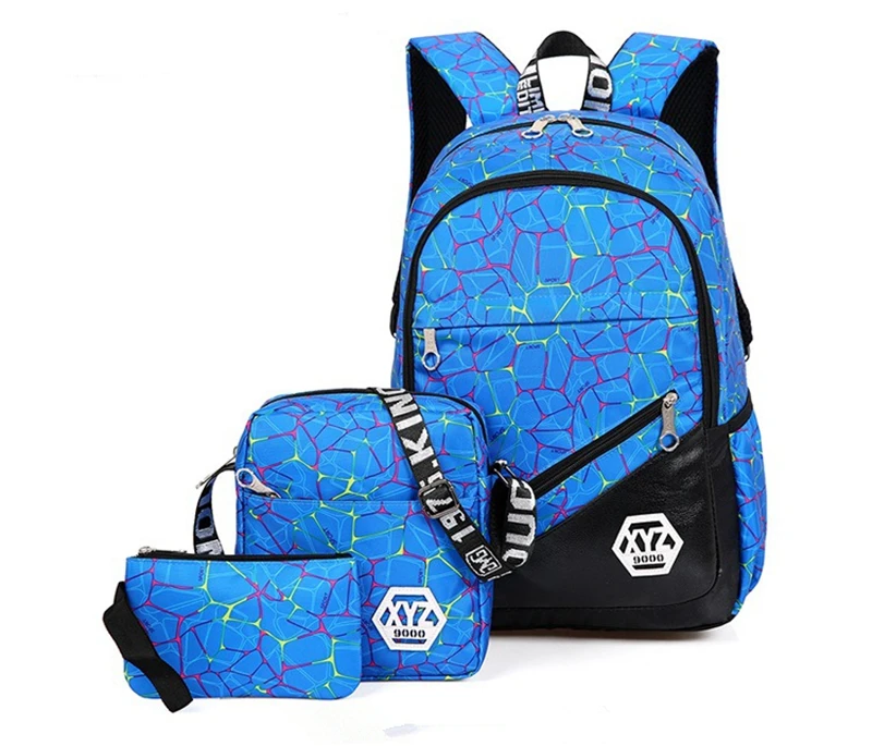 Quality Nylon School Bags Fashion Camouflage Kids Backpack For Teenagers Girls Boys Schoolbag Three-piece Travel Laptop Backpack