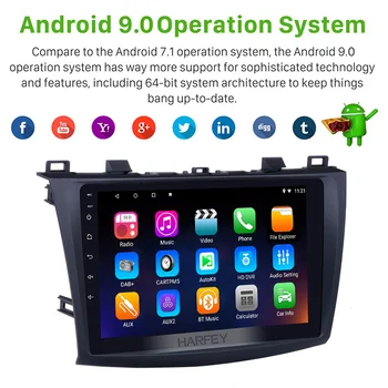 

Harfey Car 9'' HD 2Din Android 10.0 Auto Radio for 2009-2012 MAZDA 3 GPS Navi Multimedia Player 3G Wifi Head Unit Stereo
