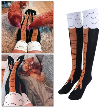 

3D Print Funny Animal High Socks Girls Womens High Socks Funny Animals Chicken Feet Knee Leg Thigh Stockings Hot Socks