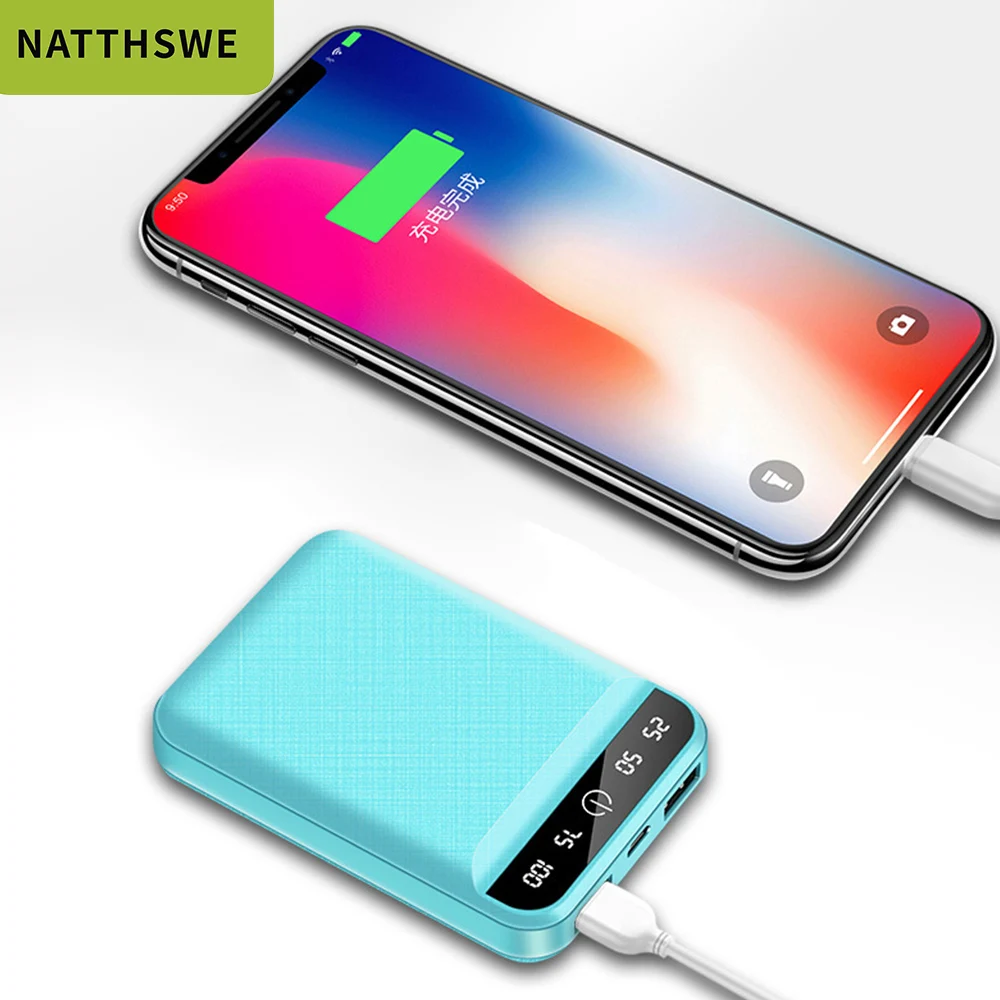 NATTHSWE внешний аккумулятор 10000 мАч для Xiaomi Mi 2 USB портативное зарядное устройство