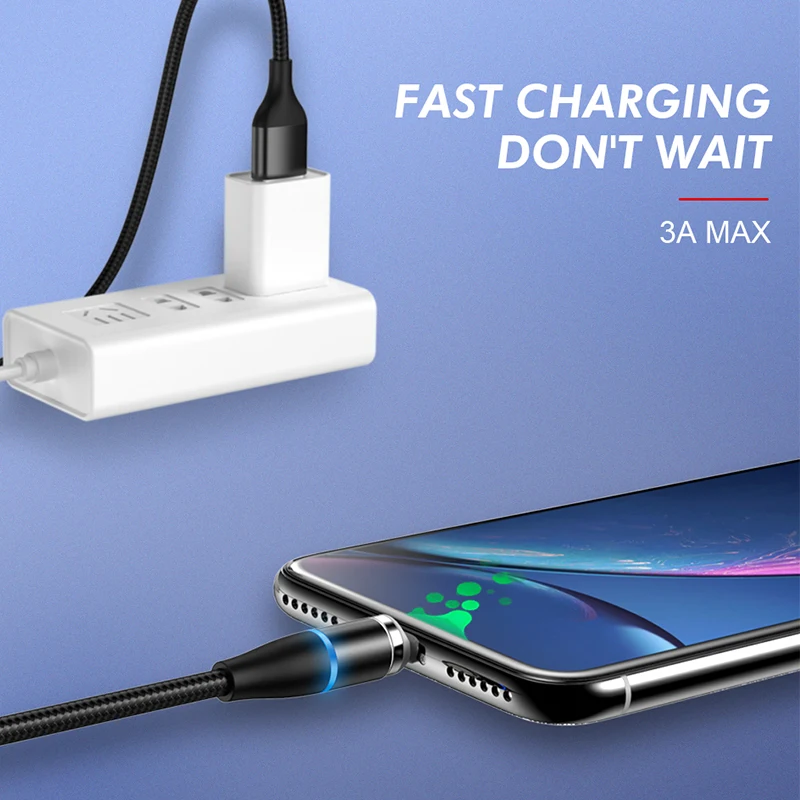 Jellico 1 м Магнитный светодиодный кабель Micro usb type C Магнитный usb кабель для зарядки для iPhone X 7 8 XS Max XR huawei samsung xiaomi LG