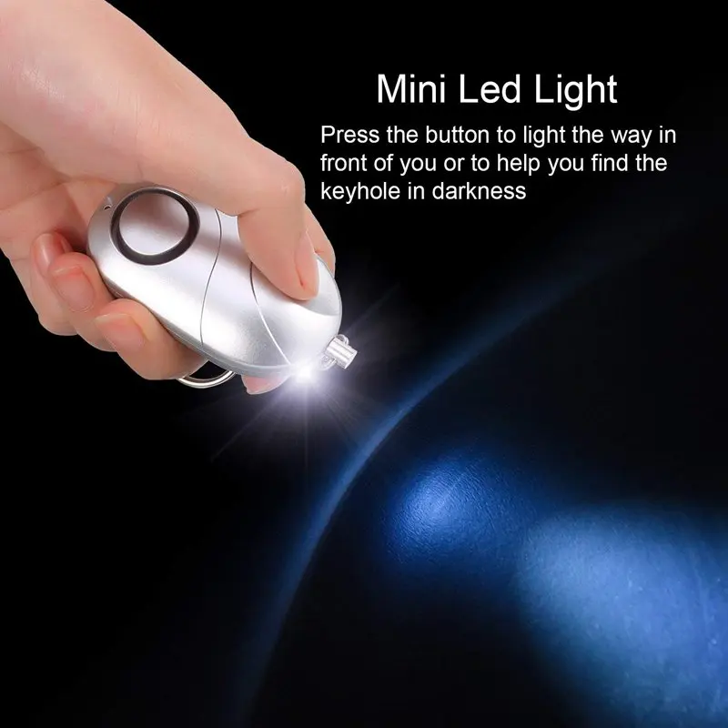 5 Pack Safe sound Personal Alarm, 130 db Emergency Safety Key Chain, Self-Defense Security Safe Sound Alarm Mini LED Flashlight