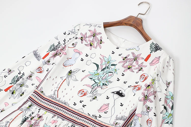 VERDEJULIAY подиумное женское платье осень лето мода Boho длинный рукав полоса цветочный принт милое длинное платье Vestidos