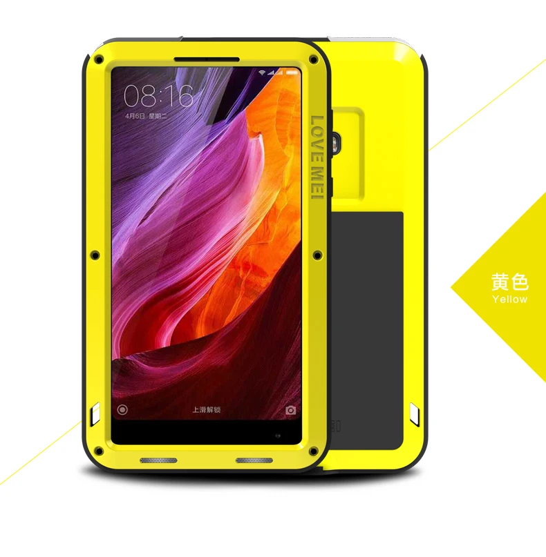 Алюминиевый металлический чехол LOVE MEI для Xiaomi mi x, мощный защитный противоударный водонепроницаемый чехол для Xiaomi mi x Capa Coque