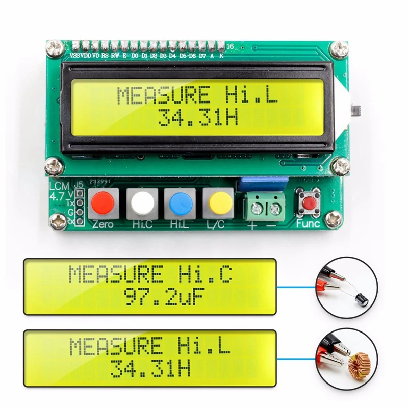 Lc100-A цифровой Lcd Высокоточный индуктивно-емкостный L/C метр установка для измерения параметров конденсаторов частота 1Pf-100Mf 1Uh-100H Lc100-A+ Te