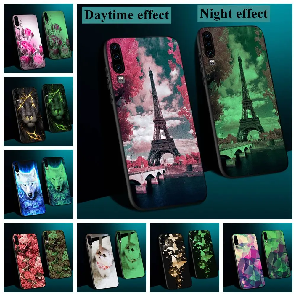 Luminous Case For iPhone 5 6 7 8 5s 6s SE Coque Glow Cover Plus Bumper PU Fluorescence Funda |