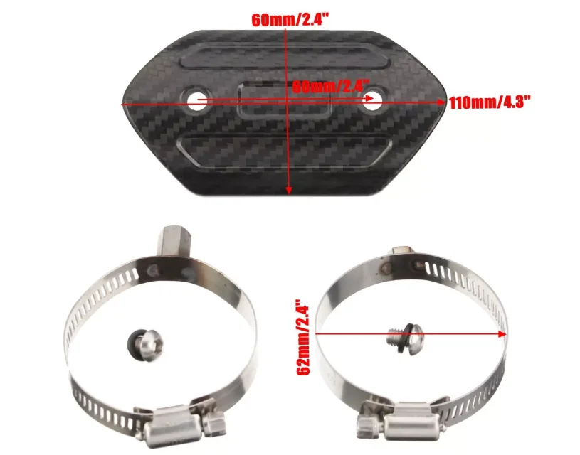 Мотоциклетные выхлопные трубы для Yoshimura Akrapovic SC среднего подключения соединительной трубы протектор коллектора тепловой щит углеродное покрытие - Цвет: A AR