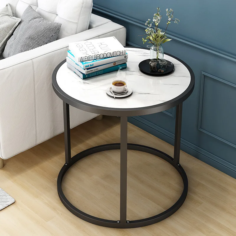  Creative multi-function side table living room small tea table sofa corner iron frame sqaure round 