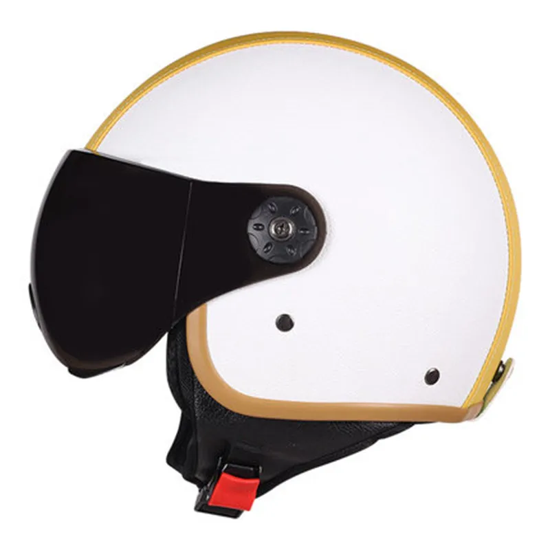 Ретро Cruiser moto rcycle шлем Chopper 3/4 с открытым лицом винтажный шлем moto Casque Casco moto cicleta Capacete шлемы пилотов - Цвет: Цвет: желтый