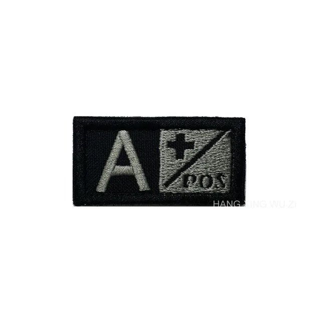 Military Patches Blood Positive Embroidered Tactical Patch  A+ O+ B+ AB+ Positive bag badges fabric sticker Hunting accessories (1)