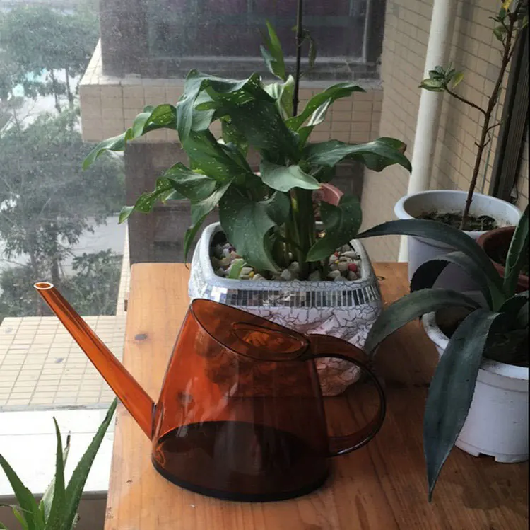 Colorful plastic watering can flowers household transparent resin garden outdoor vegetables plants potted gardening watering pot