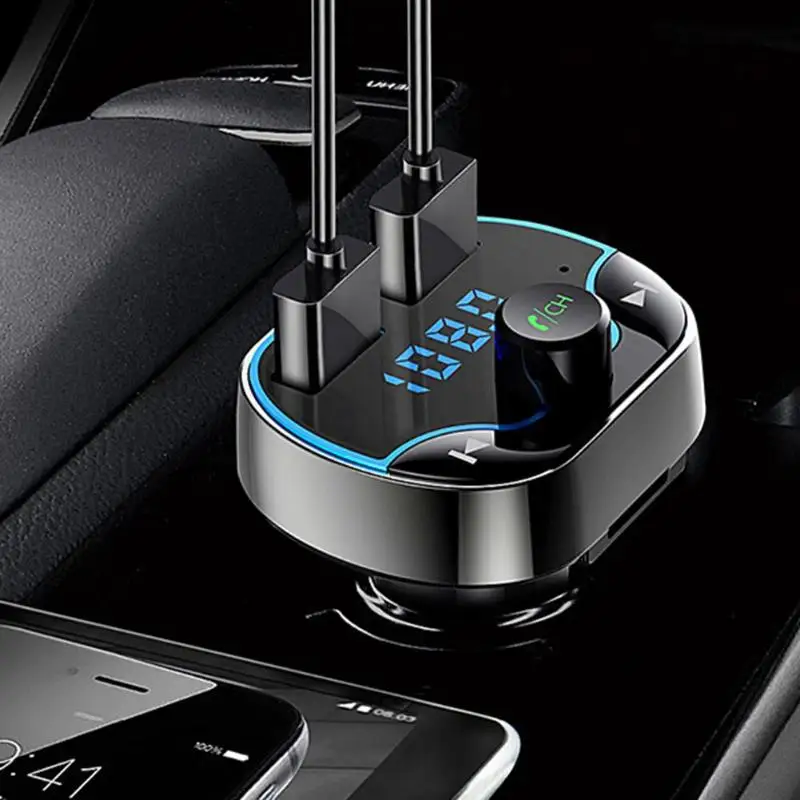 T24 Handsfree Bluetooth 4,2 fm-передатчик двойной USB 3.1A быстрое автомобильное зарядное устройство