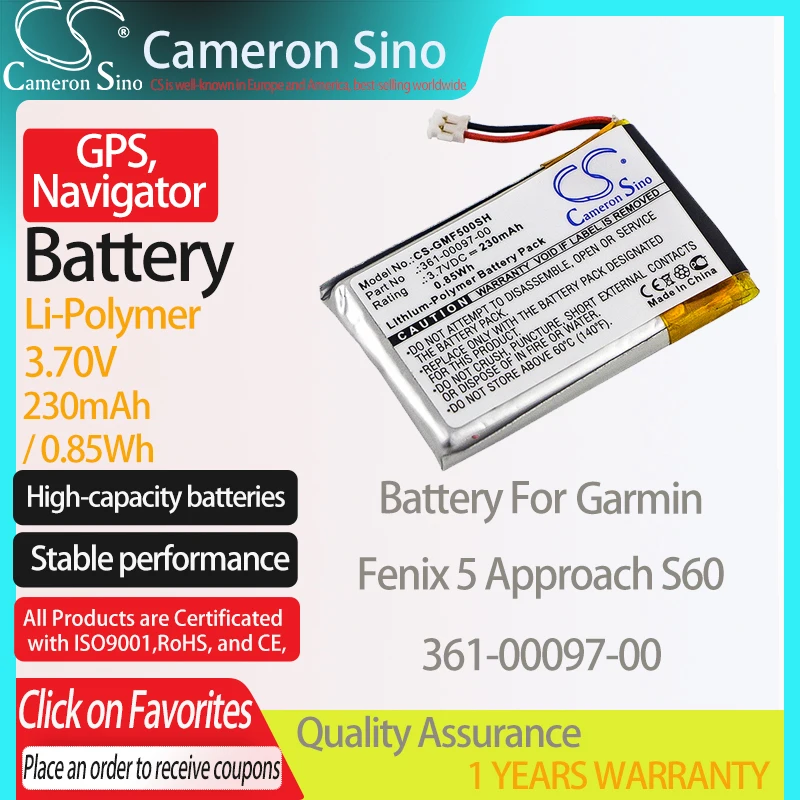 CameronSino Battery for Garmin Fenix 5 