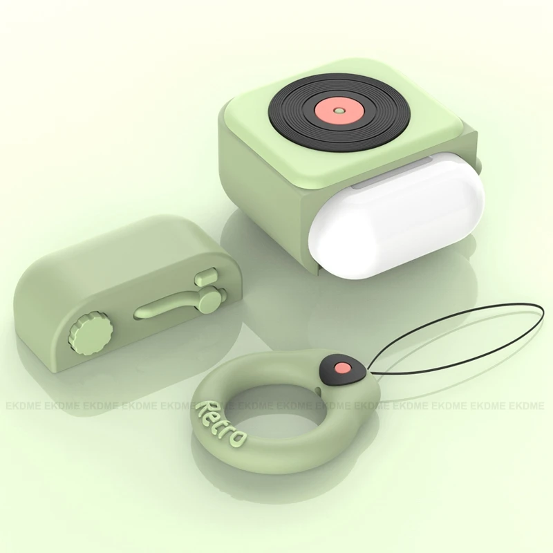 3D Ретро Bluetooth беспроводной Чехол для наушников для AirPods 2 чехол силиконовый мультяшный чехол Аксессуары для Air Pods 1 Зарядная коробка