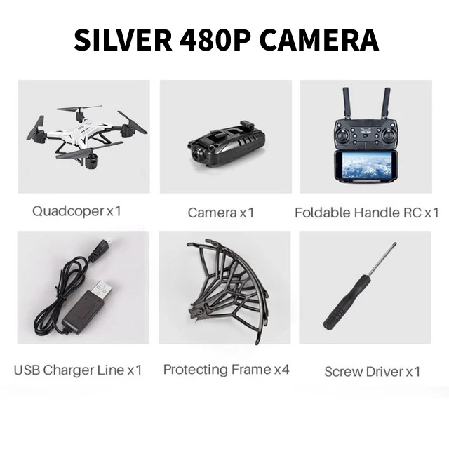 Дрон с GPS 4K RC вертолет Дрон с камерой 5G wifi FPV селфи Дрон Профессиональный Квадрокоптер 2000 метров Расстояние управления 20 минут Срок службы батареи долгое время полета gps точное позиционирование - Цвет: White  480P 1B
