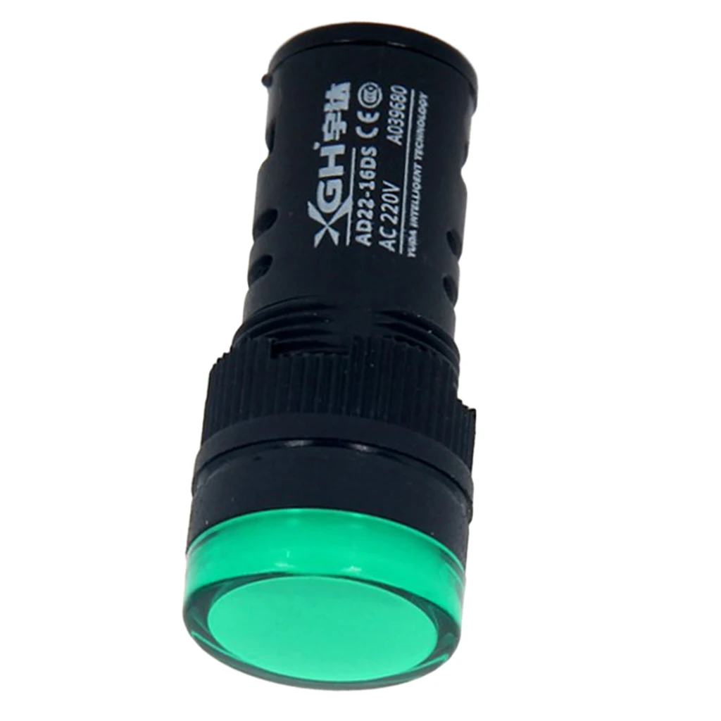 AD22-16DS AC 220V Energy Saving LED Indicator Light, High-brightness Green