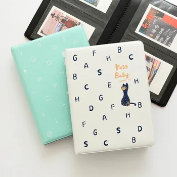 

Birthday Gift Memory Book Craft Cartoon Cat Insert Type Large Capacity 4 Inch Photo Album 74 Pockets Family Baby Albums
