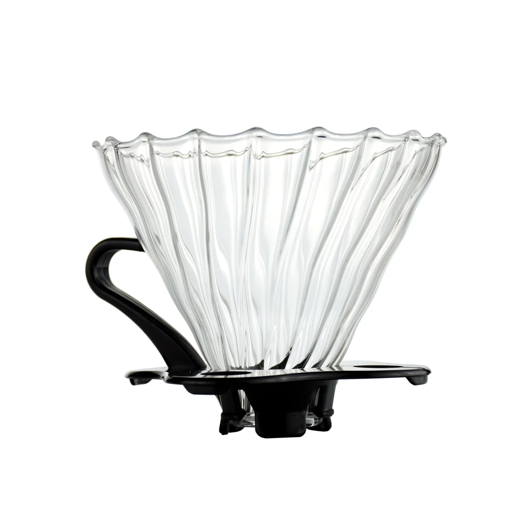 Ecocoffee стекло V60 Pripper с 40 шт. бумажные фильтры бариста Горячая пивоварения капельного чашки 2 чашки Счетный